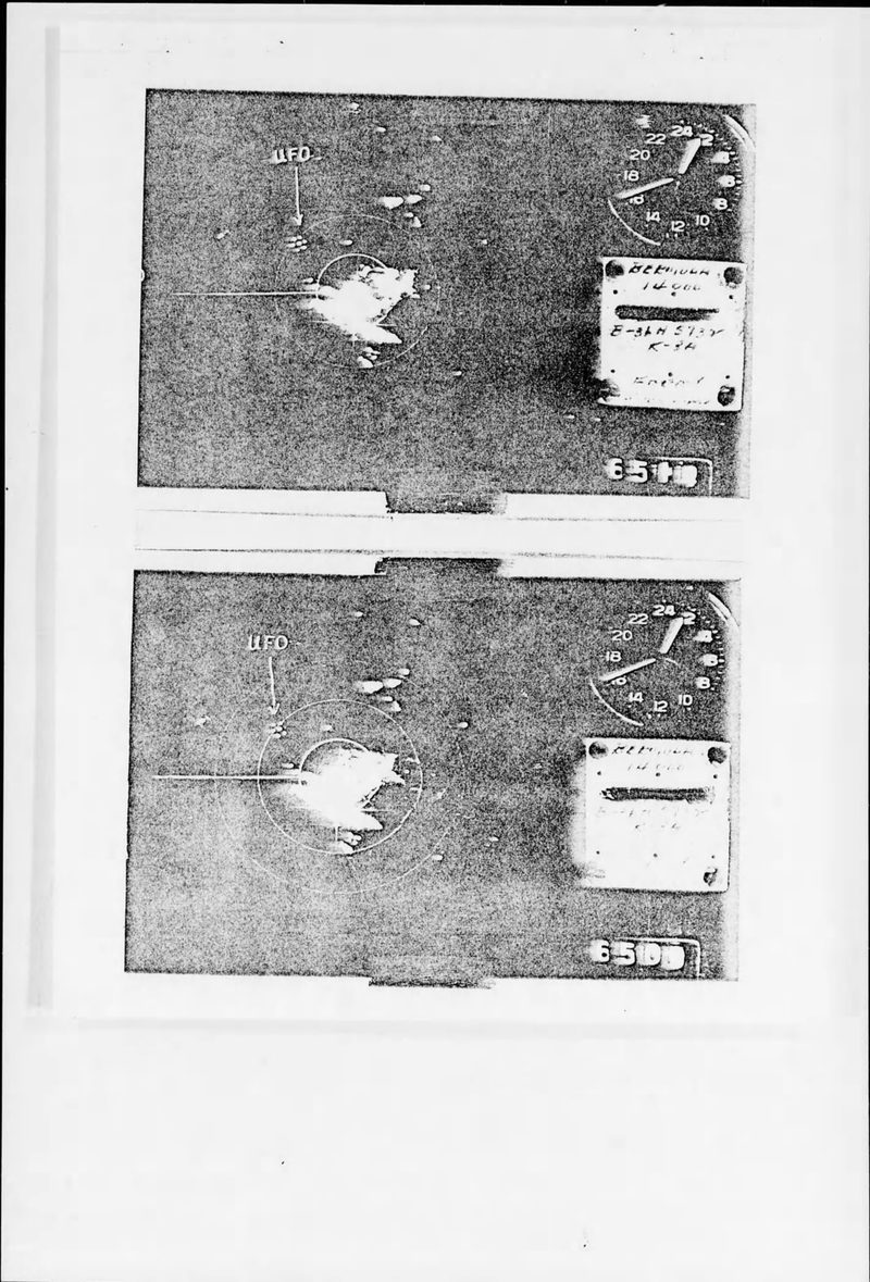 Photographies d’une observation aux Bermudes en juillet 1954, dossier Project Blue Book