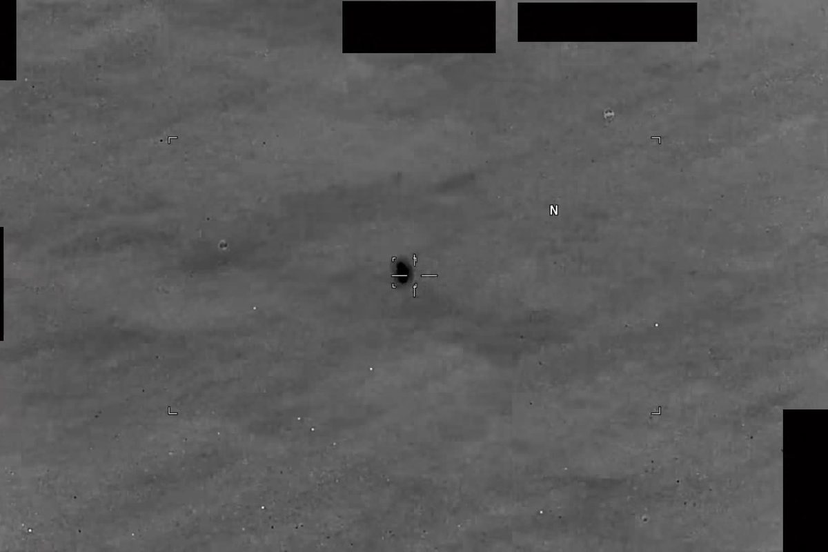 Image infrarouge d’un objet non identifié au-dessus de la mer Jaune en 2023, vidéo publiée par le Pentagone
